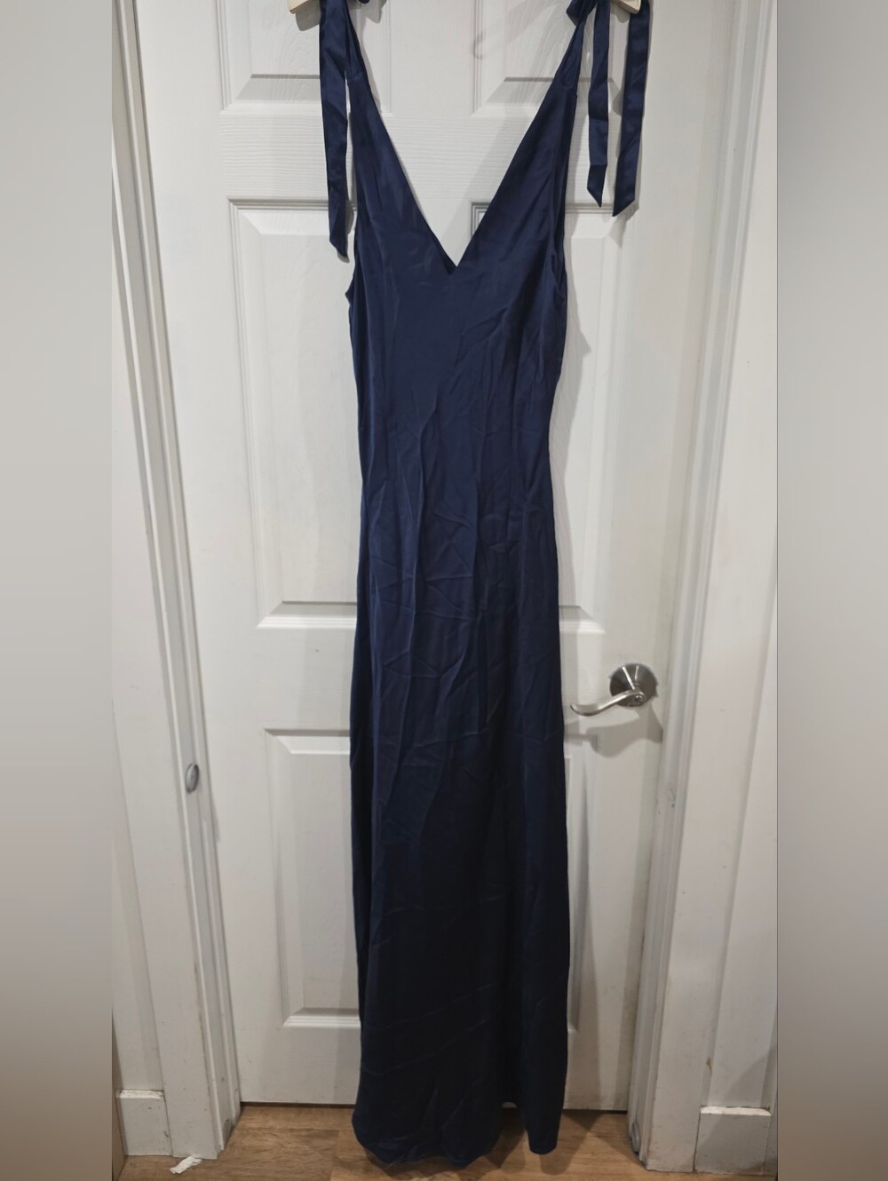 Reformation Pernille Silk Navy Dress - Picture 4 of 8